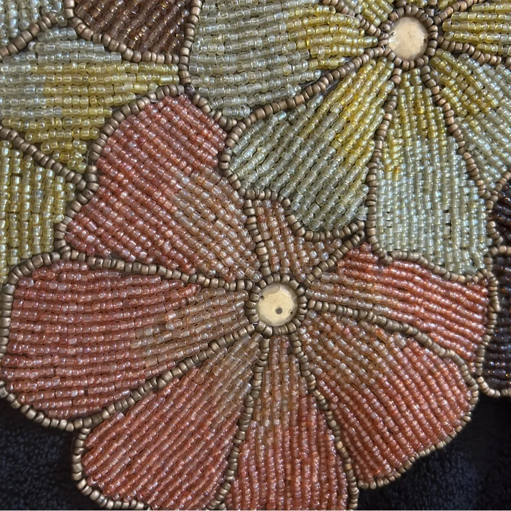 Pier 1 Imports Beaded Floral Table Runner